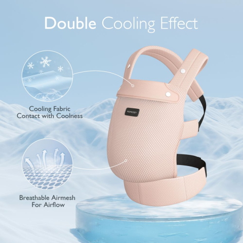 Marsupiu nou nascut Momcozy Air Mesh Pink [2]
