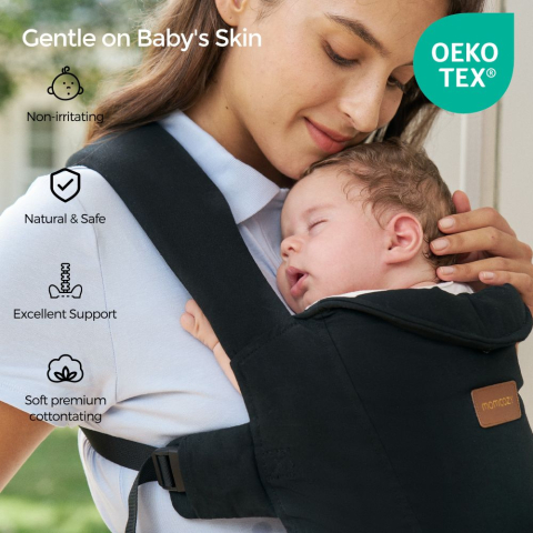 Marsupiu nou nascut Momcozy WeeSnug bumbac Black [6]