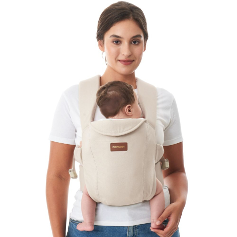 Marsupiu nou nascut Momcozy WeeSnug bumbac Khaki [3]
