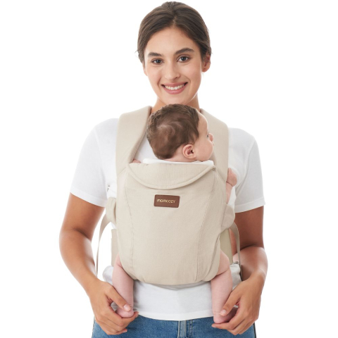 Marsupiu nou nascut Momcozy WeeSnug bumbac Khaki [2]