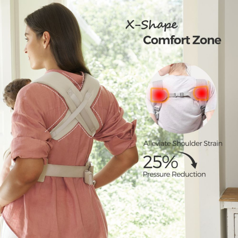 Marsupiu nou nascut Momcozy WeeSnug bumbac Khaki [6]
