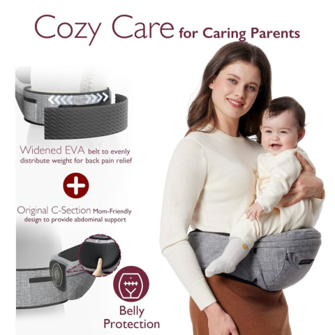 Marsupiu tip sezut Momcozy M Grey [3]