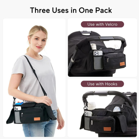Organizator pentru carucior Momcozy cu suporturi pentru pahare [4]