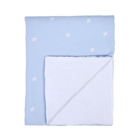 Childhome - Paturica Childhome Jerse 80x100 cm Muslin/Blue Flower