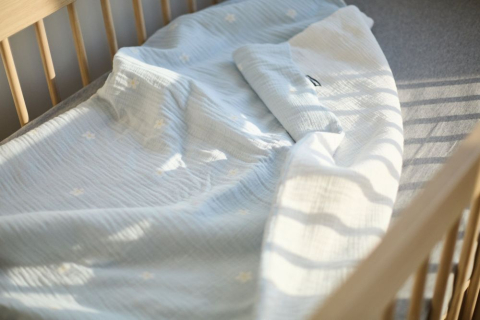 Paturica Childhome Jerse 80x100 cm Muslin/Blue Flower [3]