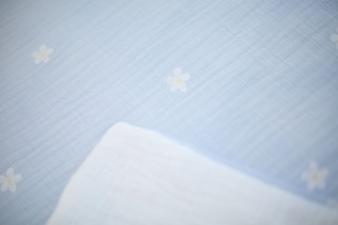 Paturica Childhome Jerse 80x100 cm Muslin/Blue Flower [2]