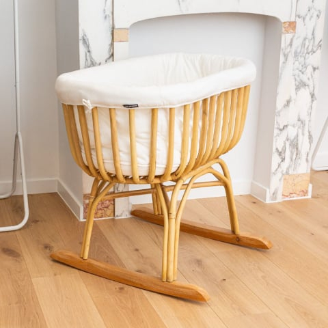 Patut balansoar Childhome din ratan cu saltea  si husa jerse 90x70x71 cm [6]