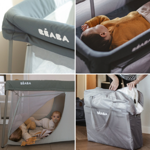 Patut de calatorie 3 in 1 Beaba Eazy Sleep Mineral Grey [3]