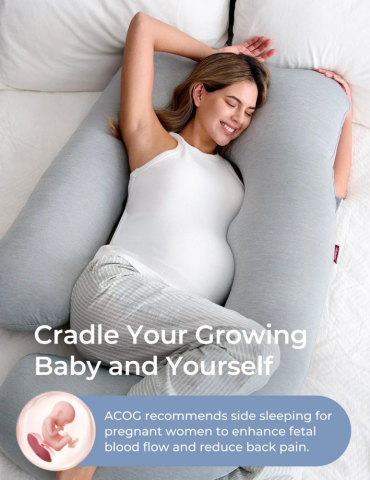 Perna gravide Momcozy in forma de U Light Grey [4]