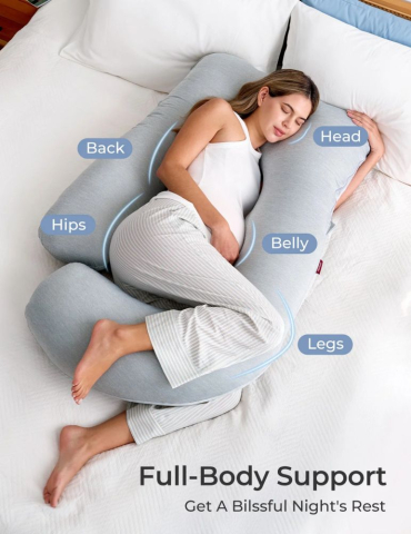 Perna gravide Momcozy in forma de U Light Grey [1]