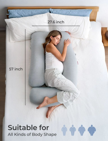 Perna gravide Momcozy in forma de U Light Grey [3]