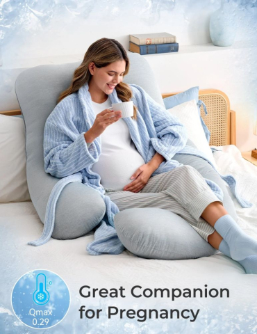 Perna gravide Momcozy in forma de U Light Grey [5]
