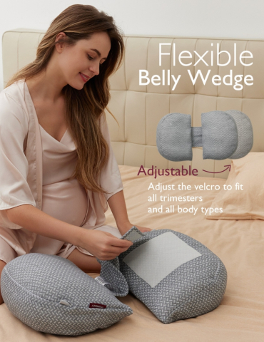 Perna gravide Momcozy in forma de W Grey [2]