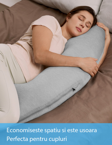 Perna gravide Momcozy Jersey Fabric Light Grey [4]