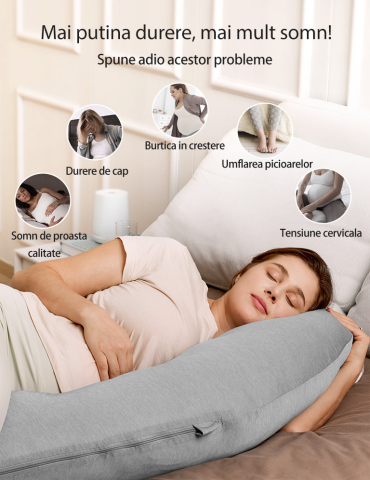 Perna gravide Momcozy Jersey Fabric Light Grey [3]