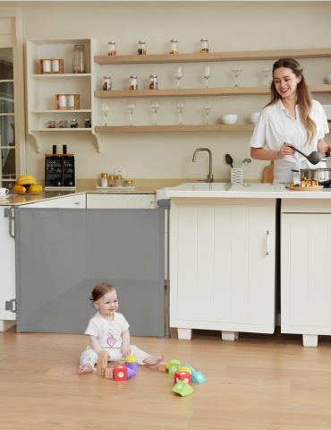 Poarta retractabila bebelusi Momcozy 140 cm Grey [6]