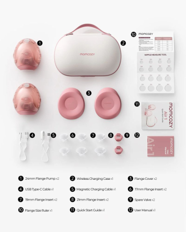 Pompa de san Momcozy Hands-free dubla Air 1 Ultra-Slim [11]