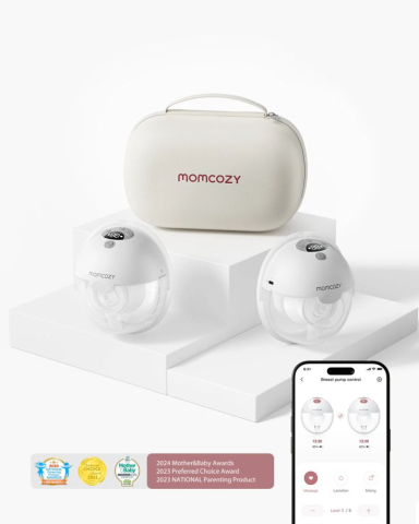 Momcozy - Pompa de san Momcozy Hands-free dubla M5 Grey, control prin aplicatie