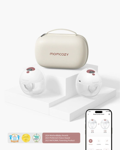 Momcozy - Pompa de san Momcozy Hands-free dubla M5 Red, control prin aplicatie