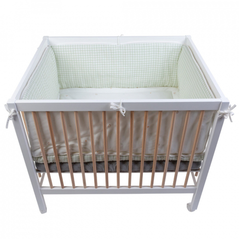 Protectie patut Childhome 35x340 cm Jerse/Muselina Verde [3]