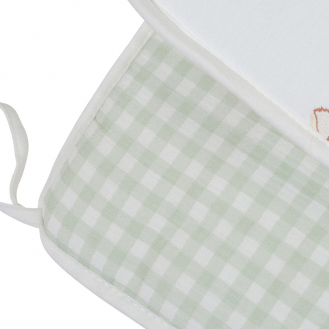 Protectie patut Childhome 35x340 cm Jerse/Muselina Verde [2]