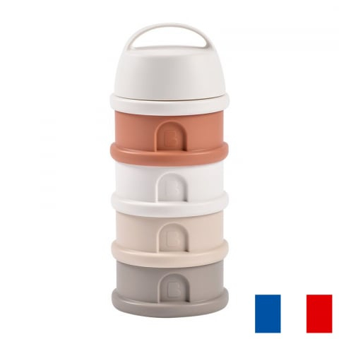 Beaba - Recipient lapte praf 4 compartimente Beaba Cotton/Terracotta