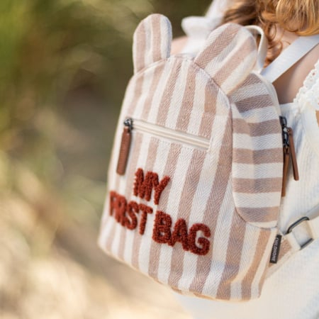 Rucsac pentru copii Childhome My First Bag Nude/Alb [4]