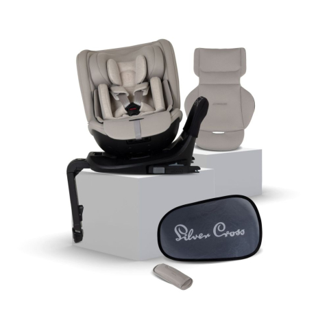 Silver Cross - Scaun auto rotativ 360 Silver Cross Motion 3 All-Size Natural Taupe