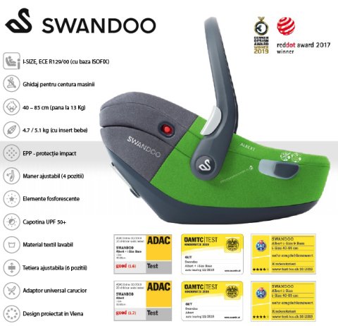 Scoica auto Swandoo Albert i-Size Green White [2]