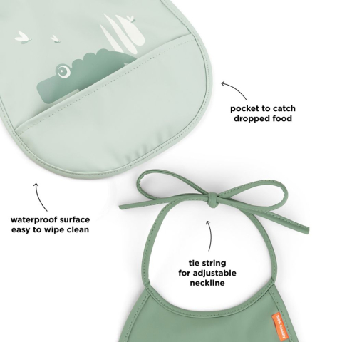 Set 2 Bavetici cu buzunar Done by Deer Croco Green [3]