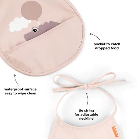 Set 2 Bavetici cu buzunar Done by Deer Happy Clouds Powder [3]