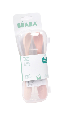 Beaba - Set 2 lingurite silicon +4 luni Beaba Cotton