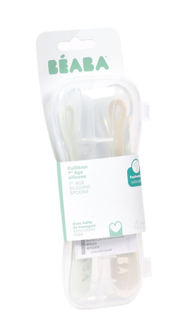 Set 2 lingurite silicon +4 luni + cutie Beaba Clay [2]