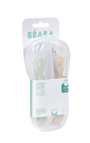 Set 2 lingurite silicon + 8 luni + cutie Beaba Clay [2]