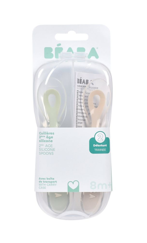Set 2 lingurite silicon + 8 luni + cutie Beaba Clay [1]