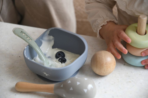 Set 2 lingurite silicon + 8 luni Beaba Misty Green [1]