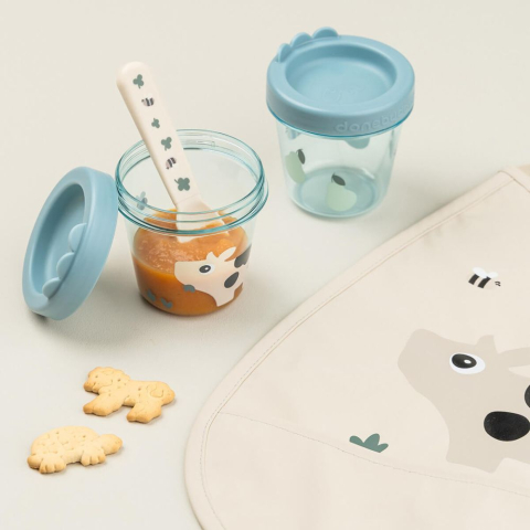 Set 2 recipiente alimente Done by Deer Tiny Farm Blue [1]
