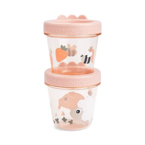 Done by Deer - Set 2 recipiente alimente Done by Deer Tiny Farm Powder