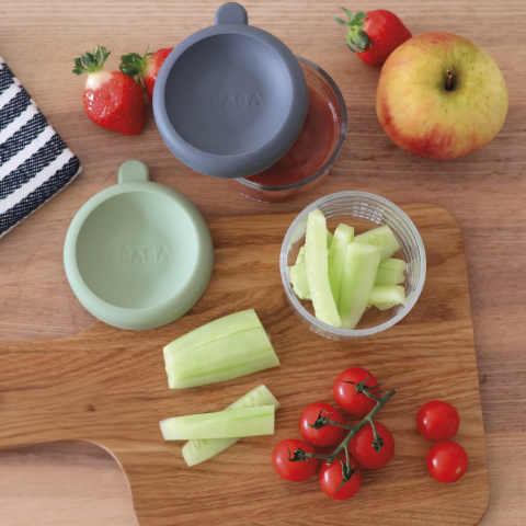 Set 2 recipiente ermetice sticla Beaba 150 ml Mineral/Sage Green [6]