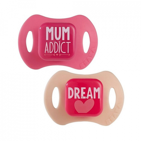 Beaba - Set 2 suzete ortodontice Beaba 3-12 luni modele fetite