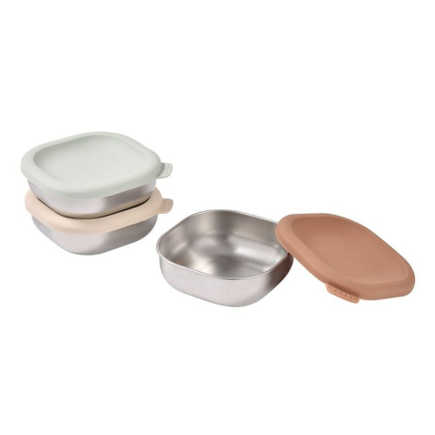 Set 3 caserole pentru gustari Beaba din oţel inoxidabil [1]