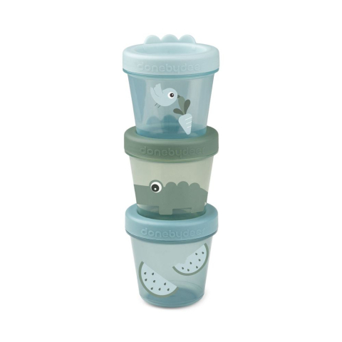 Done by Deer - Set 3 recipiente alimente Done by Deer Croco Green