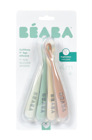 Set 4 lingurite silicon +4 luni Beaba Natural [1]