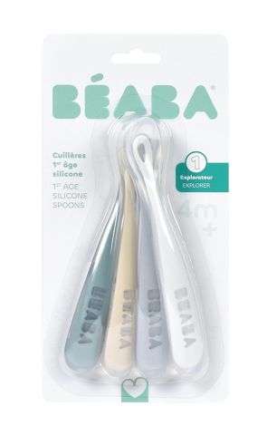 Set 4 lingurite silicon +4 luni Beaba Pebble [1]