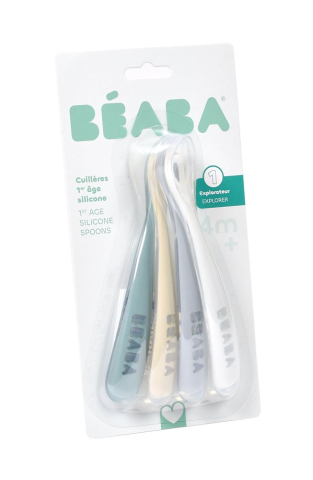 Set 4 lingurite silicon +4 luni Beaba Pebble [2]