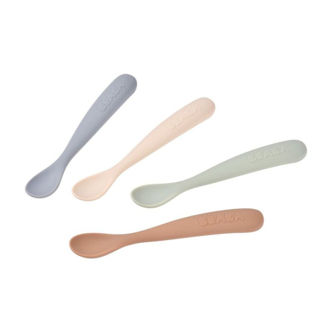 Set 4 lingurite silicon Beaba +4 luni Solid Natural [1]