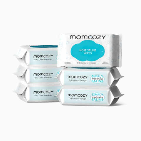 Momcozy - Set 6 pachete servetele umede pentru nas bebelusi Momcozy cu solutie salina