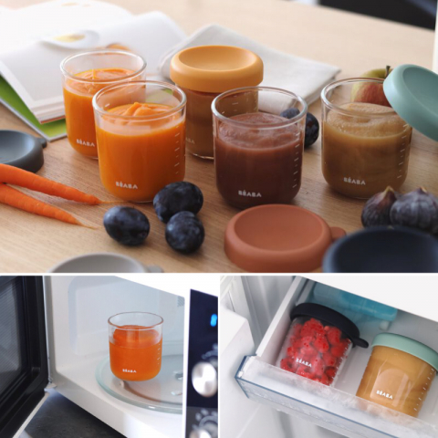 Set 6 recipiente sticla Beaba 250 ml Sunrise Colormix [3]