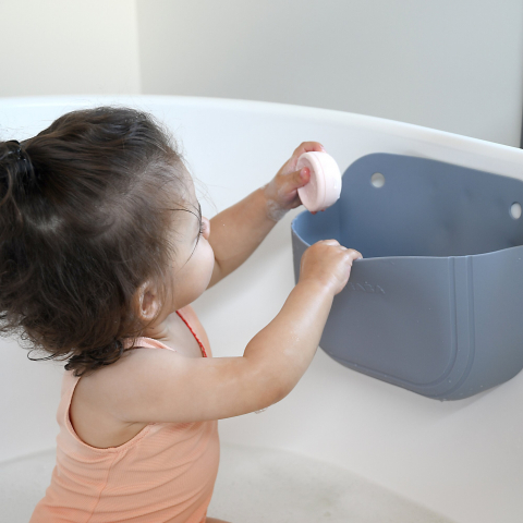 Cos silicon Beaba cu jucarii de baie Pebble [6]