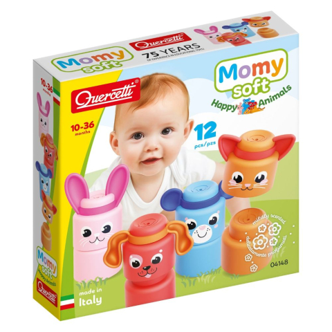 Quercetti - Set cuburi moi cu animale Quercetti Momy Soft